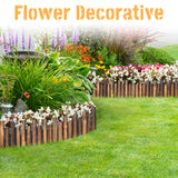 Outdoor Garden Wooden Fence Flexible Decorative Mini Border Expanding DIY Edging Tree Fence for Landscape Yard Maintenance Lawn (Design 2)