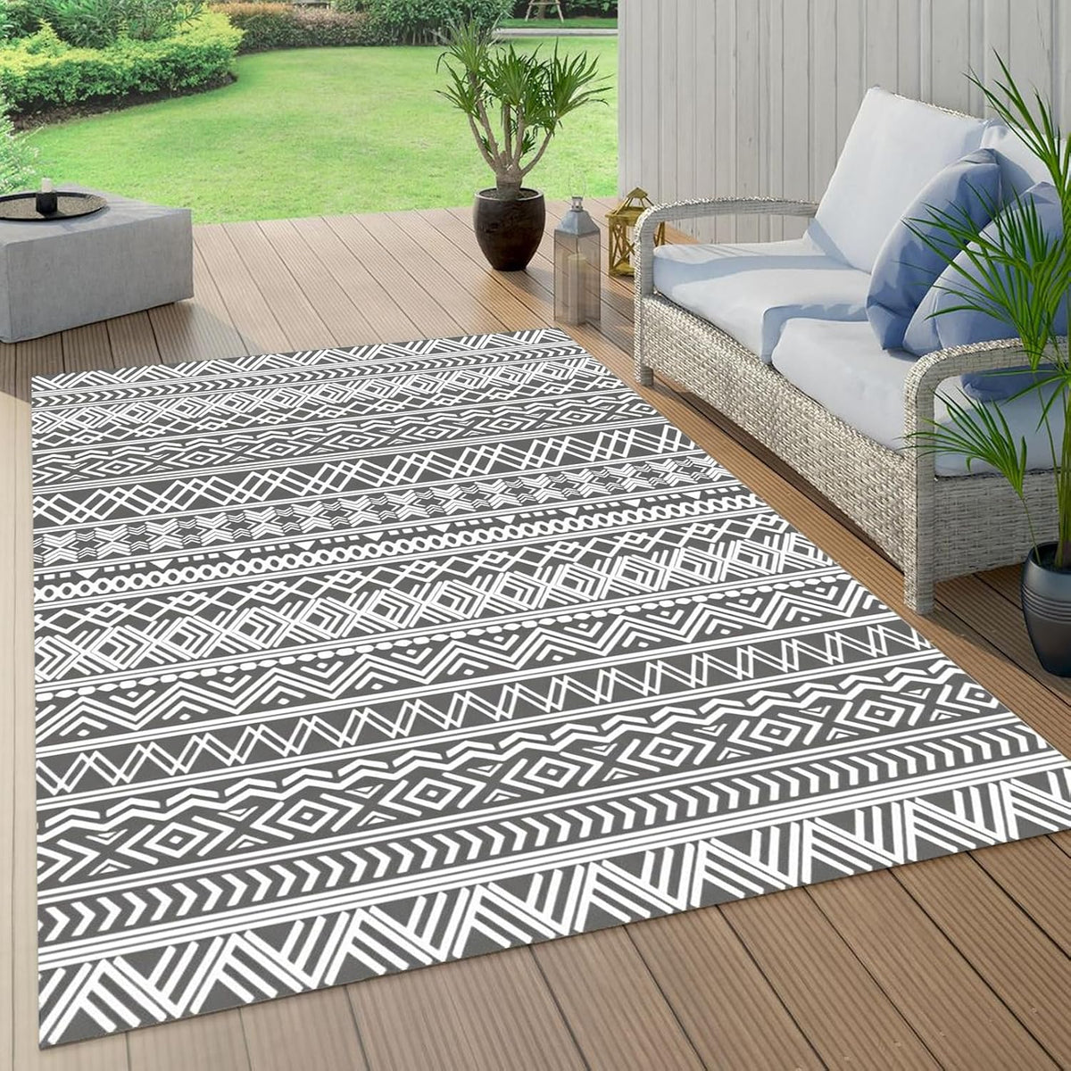 Large Water-Resistant Outdoor Patio Rug