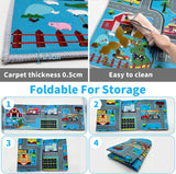 Play Mat Kids Rug Carpet Playmat Extra Large Learn Have Fun Safe Road Traffic System Multi Color Study Activity Centerpiece Play Mat for Playing with Cars for Bedroom Playroom