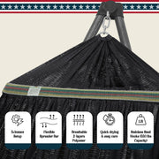 Tranquillo Uniki Folding Hammock & Steel Stand – Black