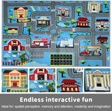 Play Mat Kids Rug Carpet Playmat Extra Large Learn Have Fun Safe Road Traffic System Multi Color Study Activity Centerpiece Play Mat for Playing with Cars for Bedroom Playroom
