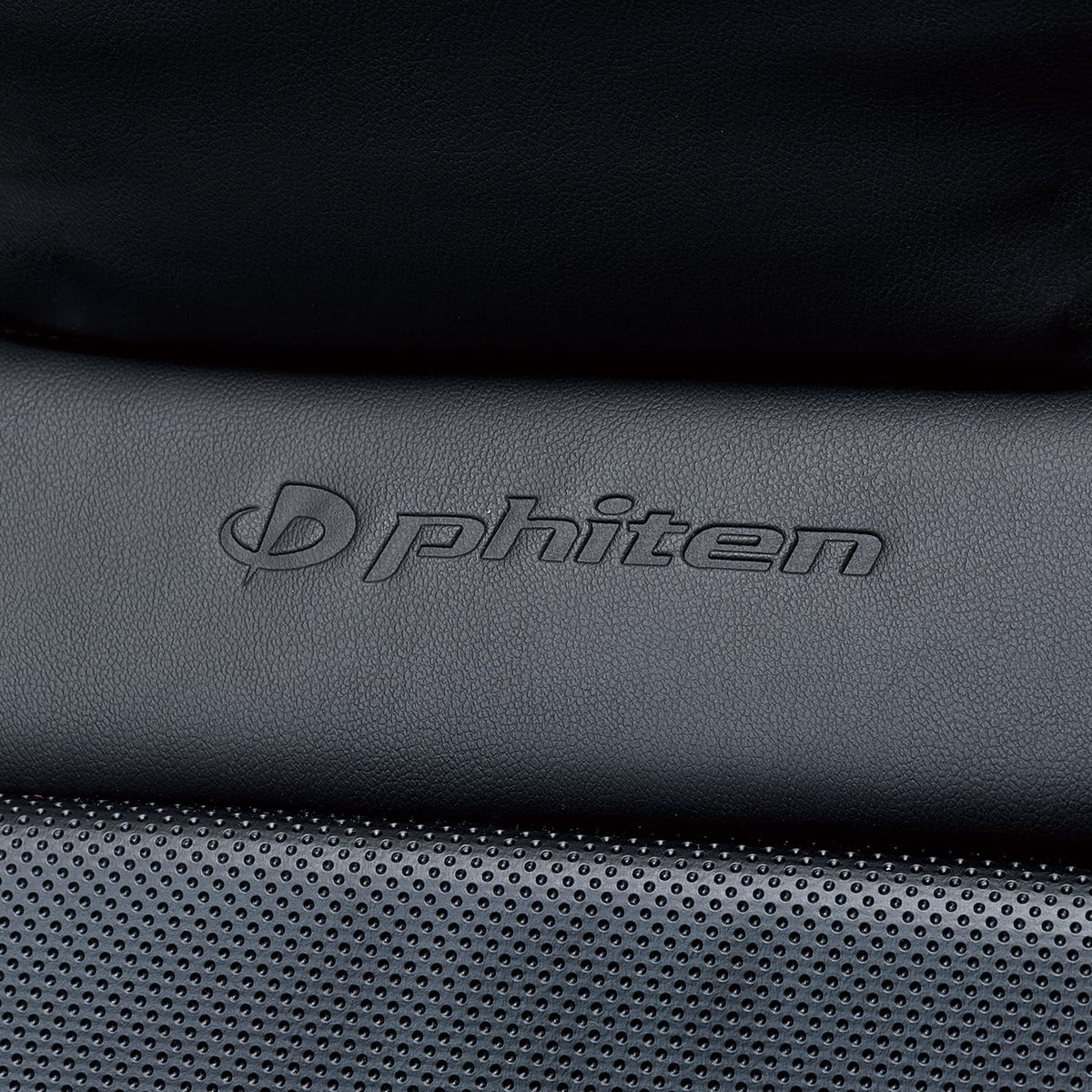 Bonform Phiten 4051-91BK Phiten Leather Aqua Titanium Seat Covers for Car Seat Covers 1 Front Black