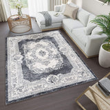 Area Rug Living Room Rugs Kitchen mats Rugs for Living Room Bedroom Luxury Imitation Cashmere Rug Modern Anti-Skid Carpet Floor Mats (Gray/White) (200 * 200cm(6.6 * 6.6ft))