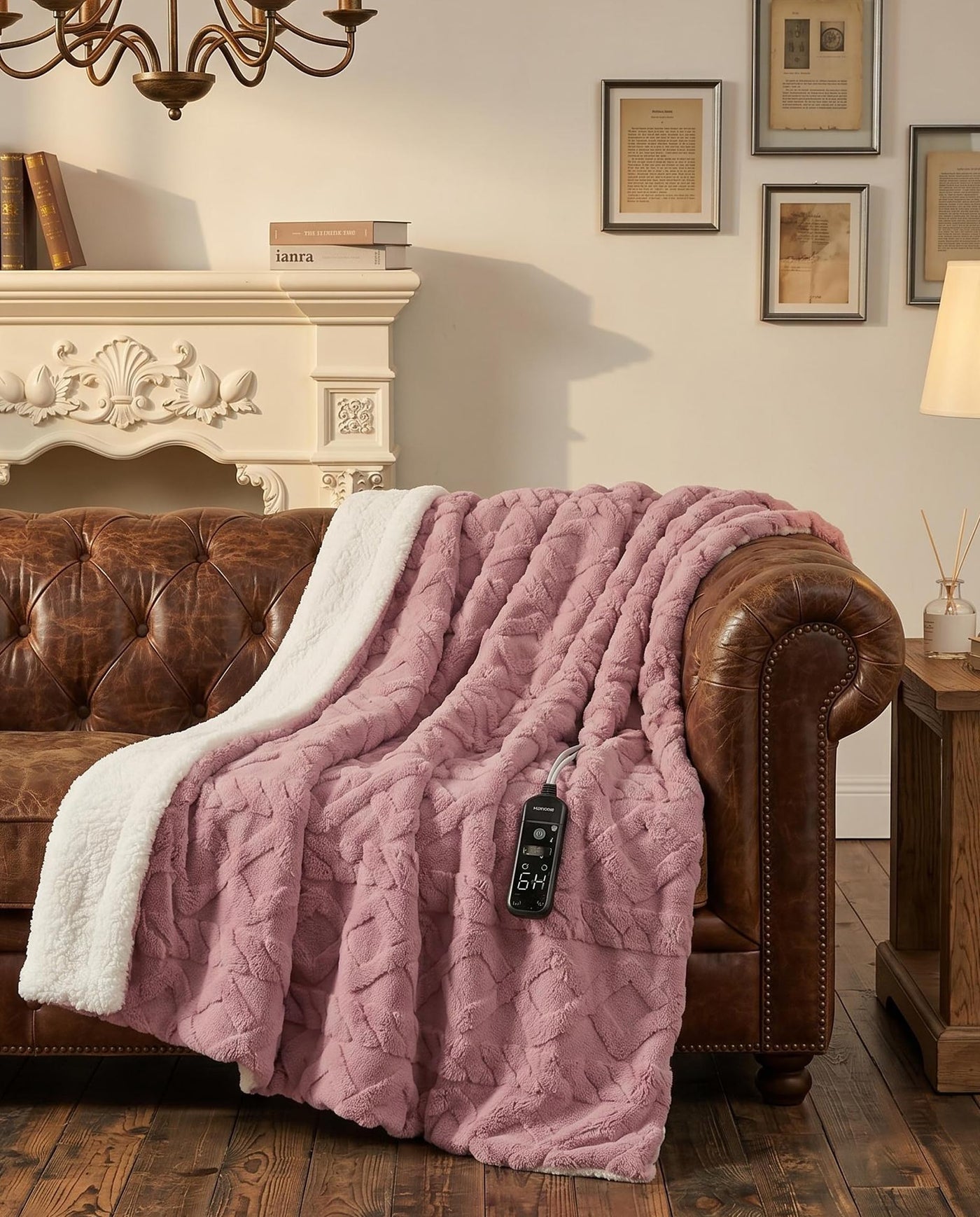 Milk Fleece Electric Heated Blanket – 10 Heat Levels, Auto-Off Timer, Machine Washable