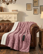Milk Fleece Electric Heated Blanket – 10 Heat Levels, Auto-Off Timer, Machine Washable