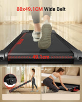 10% Incline Treadmill with Handle for Home and Office, Foldable Treadmills with 265 Lbs Weight Capacity, 2.5HP Quiet Walking Pad Treadmill, Three LED Screen Display