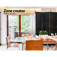 3-Panel Pine & Wicker Room Divider – 123 × 170cm