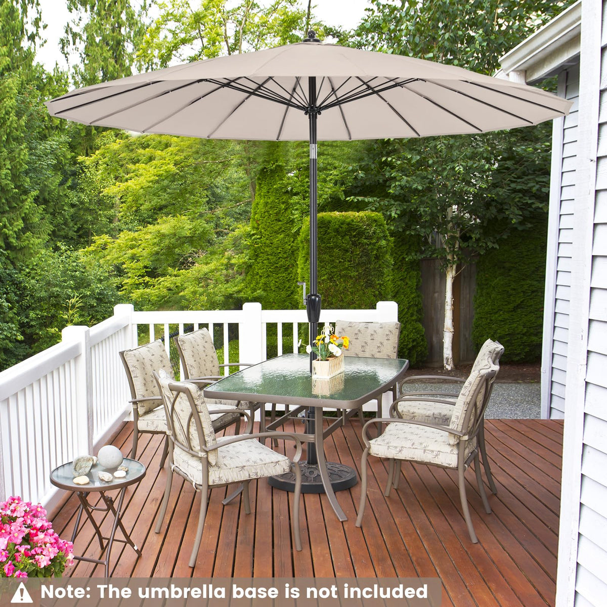 2.7 m Patio Umbrella with 18 Fibreglass Ribs, Tilt & Crank
