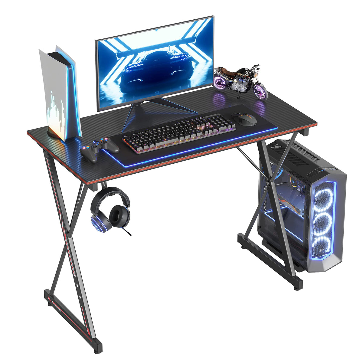 32-Inch Black Gaming & Home-Office Desk