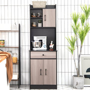 Black 3-Door Buffet Cabinet with Drawer & 4 Adjustable Shelves