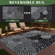 LED Outdoor Rug 274x365cm Waterproof with Light, Reversible Outdoor Plastic Straw Rug for Patios Clearance, Outdoor Area Rug Carpet RV Mat for Camping Backyard Deck Porch