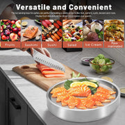 Stainless-Steel Chilled Serving Tray with Ice Chamber
