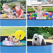 Round Foldable Dog Pool with Drain – 3 Sizes
