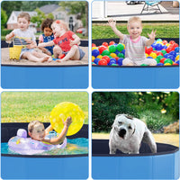 Round Foldable Dog Pool with Drain – 3 Sizes