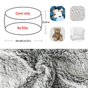 180 cm Fluffy Bean Bag Cover – Snow Grey, Cover Only