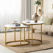 Round Marble Nesting Coffee Tables – Set of 2