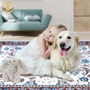 150 × 200 cm Red Bohemian Washable Area Rug