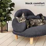 Elevated Wooden Pet Sofa with Washable Cushion – 3 Options