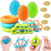 Squeeze Ball Hand Grip Strengthener, Finger Exerciser, Grip Strength Trainer(14PCS)Arthritis Pain Relief Workout Forearm Grip Workout Finger Stretcher Carpal Tunnel, Trigger Finger, and More