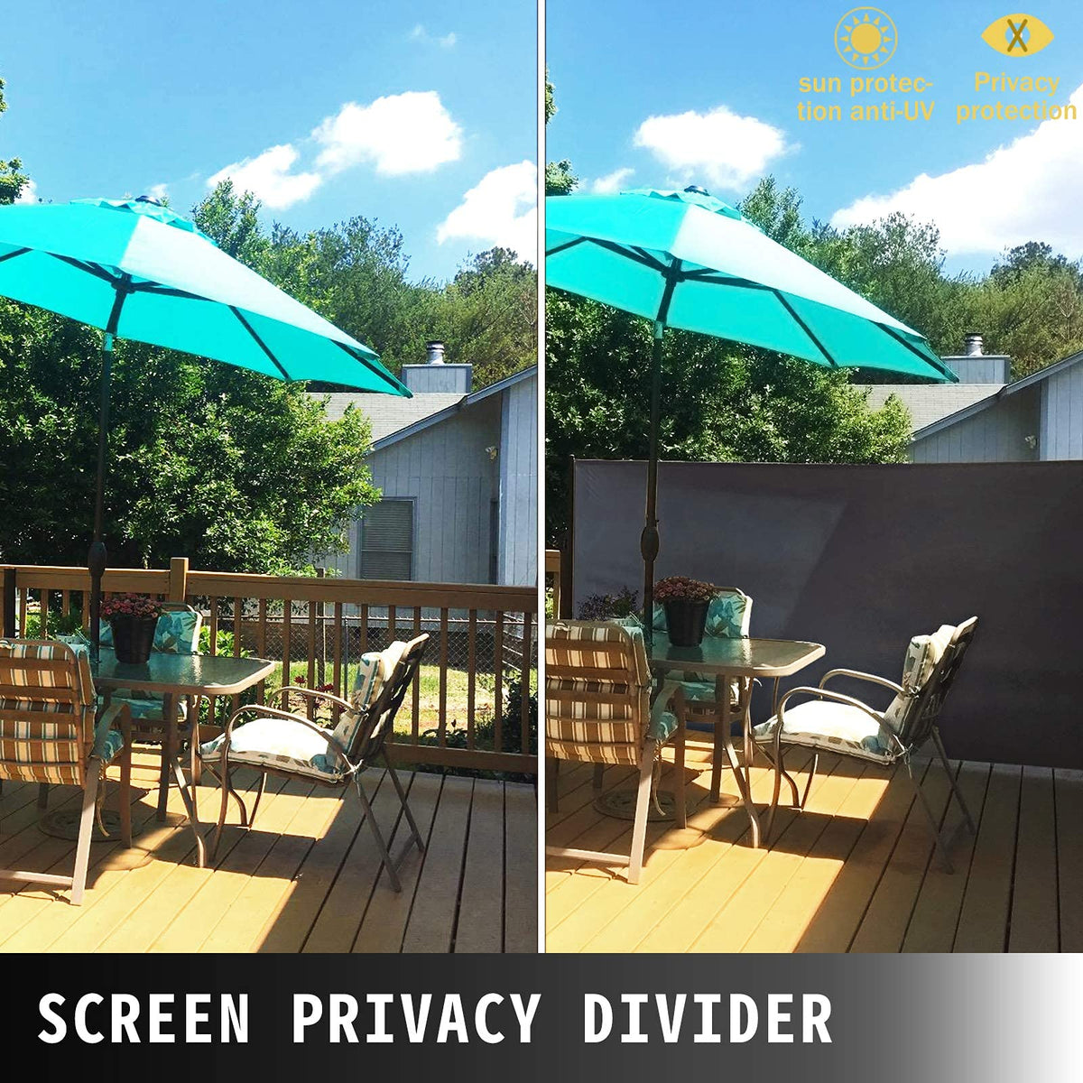 300 × 180 cm Black Retractable Side Awning