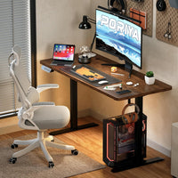 Electric Height-Adjustable Standing Desk – 120 × 60 cm, Brown Top