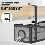 15.7-Inch Clamp-On Under-Desk Cable Tray – Black