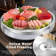 Stainless-Steel Chilled Serving Tray with Ice Chamber