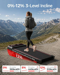LONTEK 12% Incline Walking Vibration Pad Treadmills for Home, 4 in 1 PortableTreadmill with 120KG Weight Capacity, Under Desk Treadmill with 3.0HP Brushless Quiet