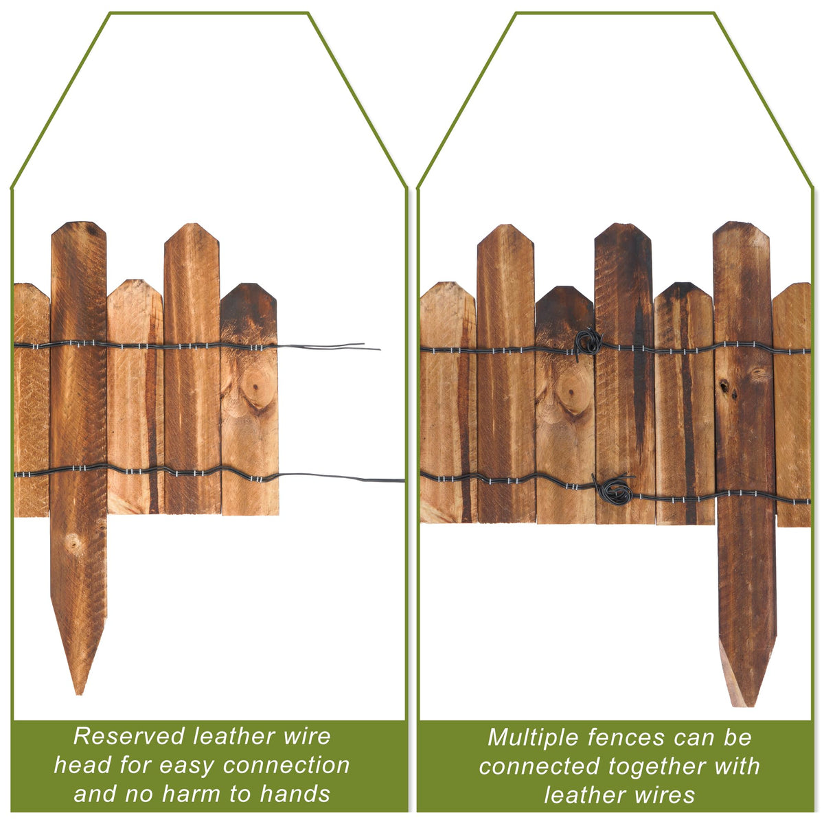 Expandable Wooden Garden Border Fence – Design 2