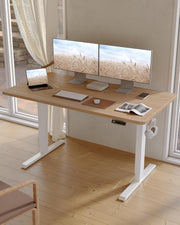 Electric Standing Desk Adjustable Height, 40 x 24 Inch Sit and Stand Desk, Home Office Desk, Ergonomic Workstation Computer Desk, Ivory