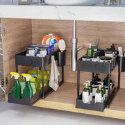 2-Tier Pull-Out Under-Sink Organiser – Black or White