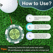 Golf Green-Reading Ball Marker with Bubble Level