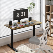 Electric Standing Desk, Height Adjustable Standing Compute Desk with Splice Board, 3 Memory Height Settings Ergonomic Home Office Desk (Rustic Brown)