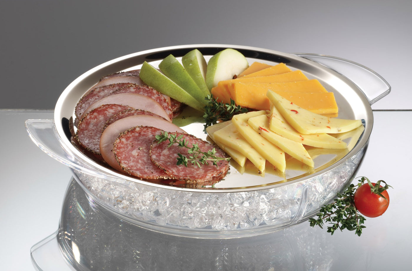 10.5-Inch Stainless-Steel Iced Serving Platter