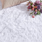 160 × 200 cm White Fluffy Shag Area Rug