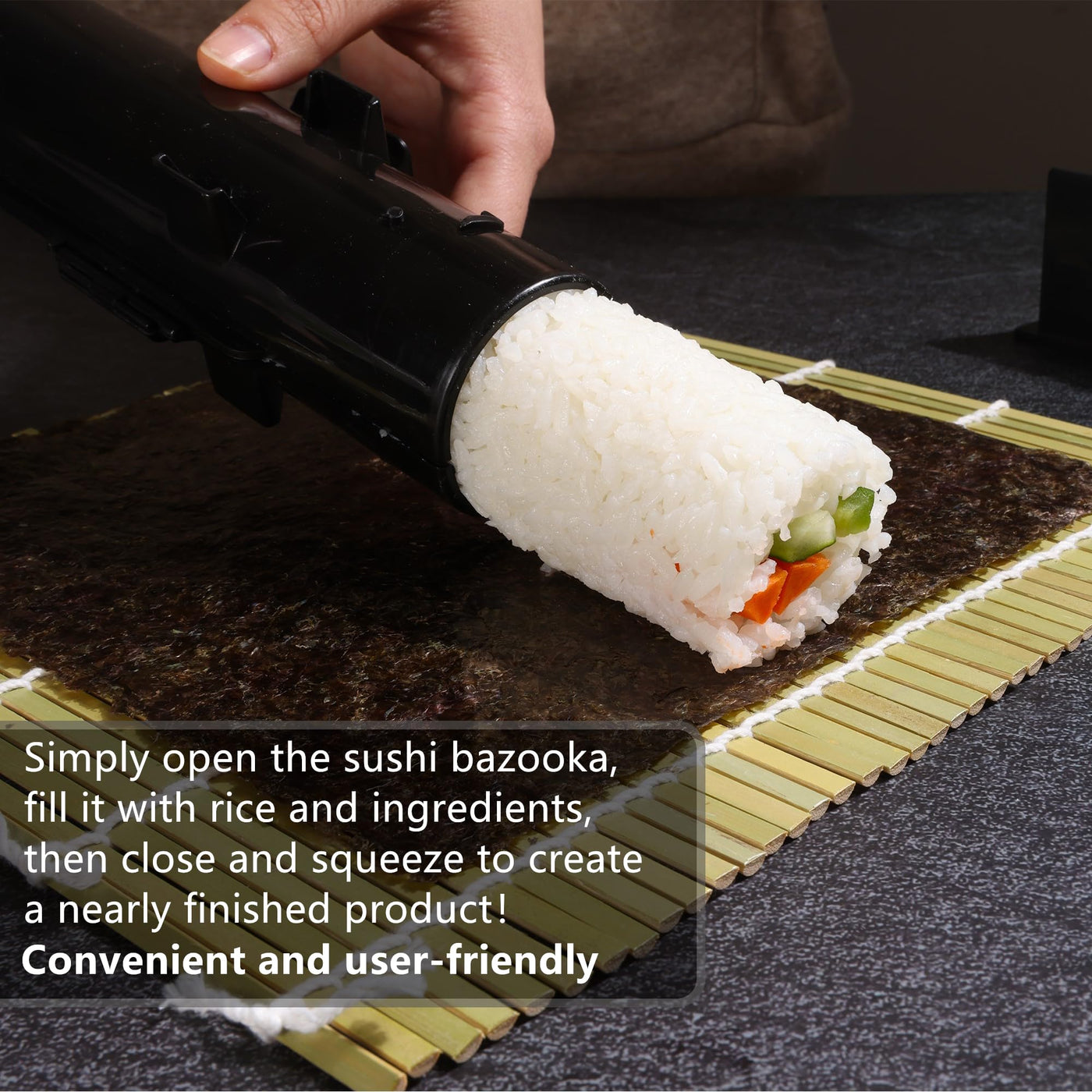 All-in-One Sushi-Making Kit with Bazooka, Mats & Knife