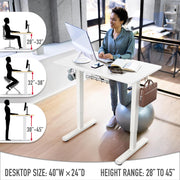 100 × 55 cm Electric Standing Desk with Memory Presets – White