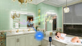 700 x 1000MM LED Bathroom Mirror with Lights, Wall-Mounted with Bluetooth Speaker, Anti-Fog, 3 Color Temperature, Dimmable Brightness, Tempered Glass, Frontlit & Backlit