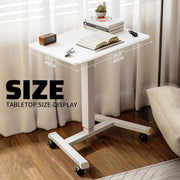 Mobile Standing Desk Pneumatic Adjustable Height 25.6 x 17.7 Inch Mobile Desk Adjustable Height On Wheels，Sit Stand up Desk Home Office Computer Desk