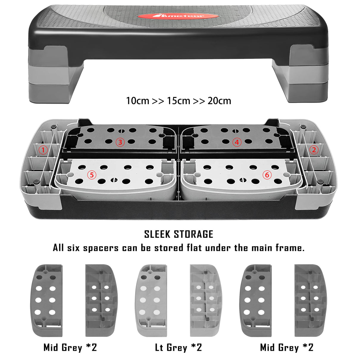 Adjustable Aerobic Step Platform – 10/15/20 cm