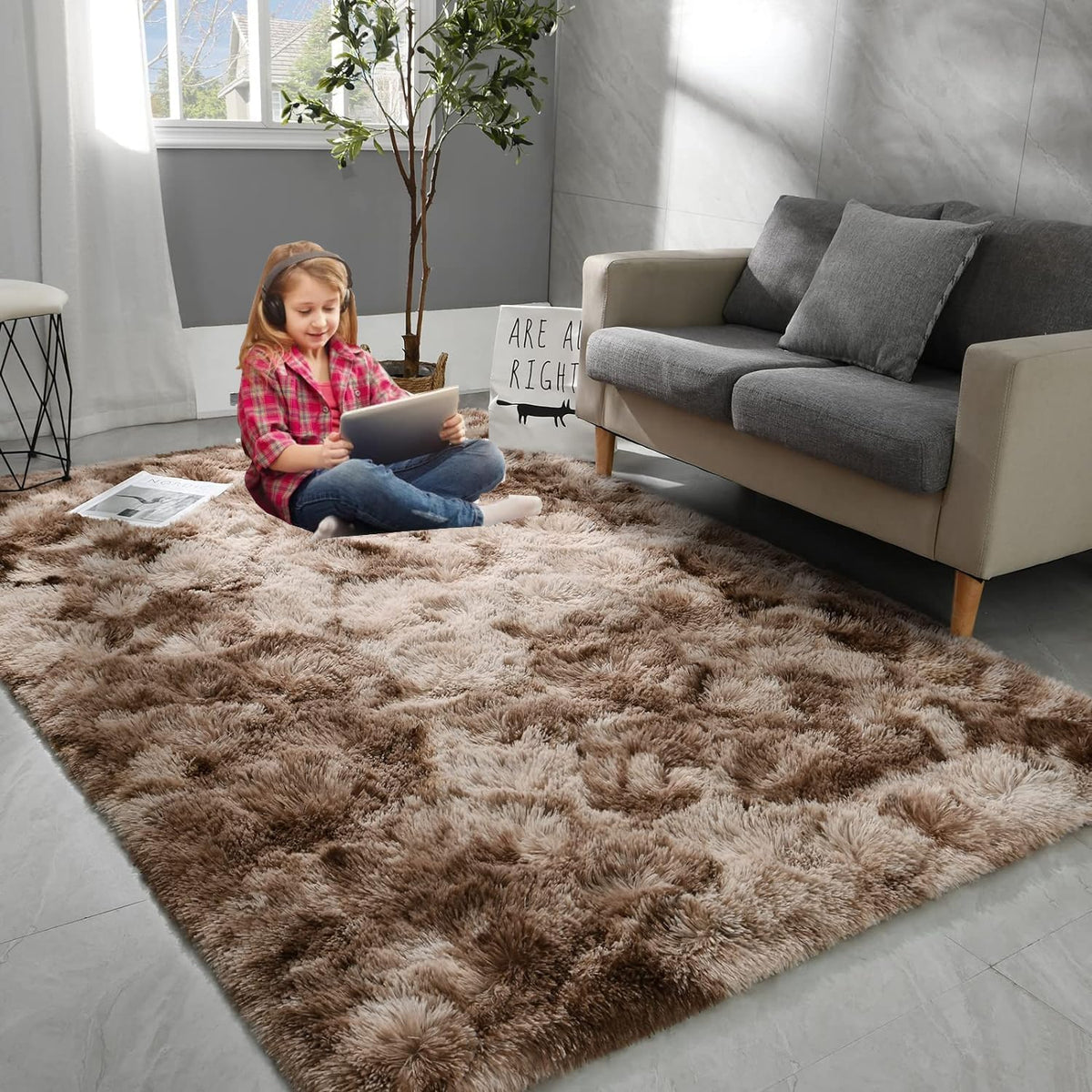 Ultra-Soft Washable Shaggy Area Rug – Pink, 80 × 160 cm