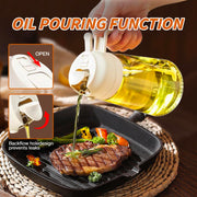 2-in-1 Glass Cooking Oil Sprayer & Pourer – 470 ml, White