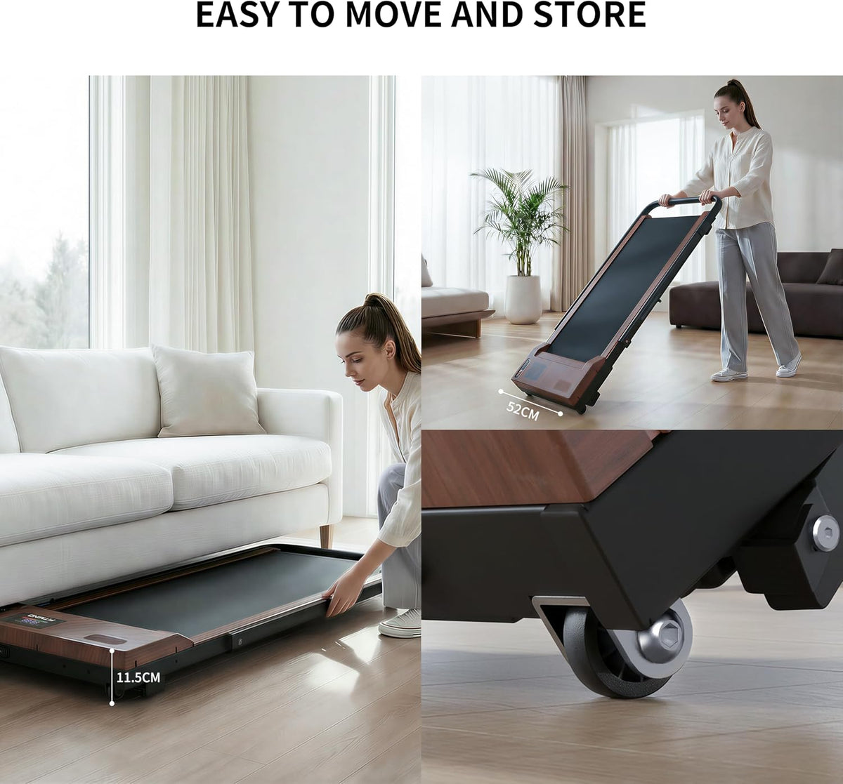 3-in-1 Under-Desk Walking Pad with 12% Incline