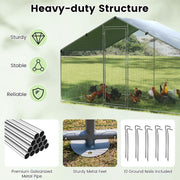 310 × 170 × 190 cm Galvanised Walk-In Poultry Run with Oxford Canopy