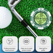 Golf Green-Reading Ball Marker with Bubble Level