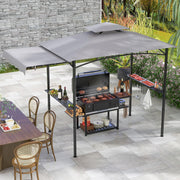 BBQ Gazebo with Side Awning, Shelves & Hooks