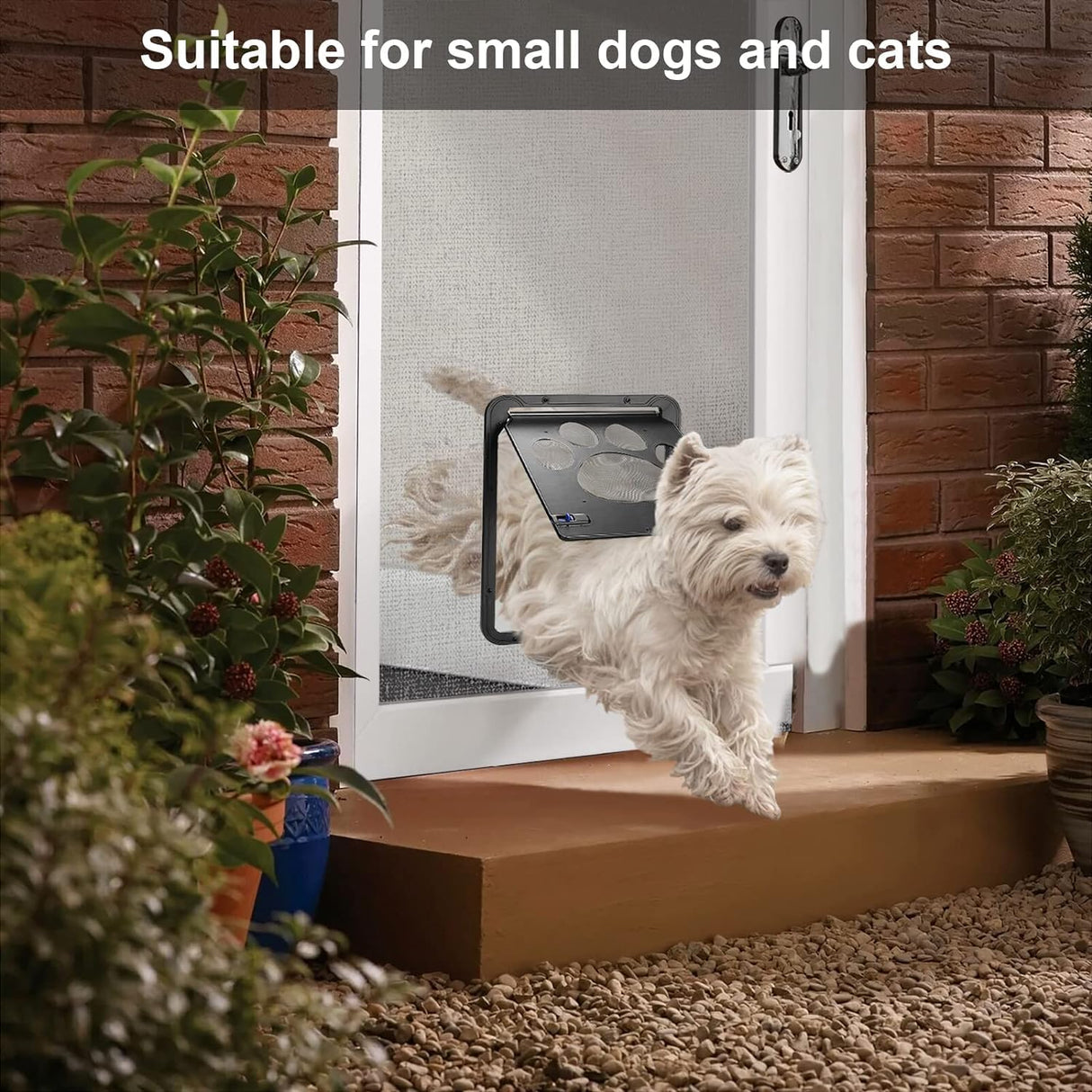 Pet Screen Door,Inside Door 8x10x0.4 inch,Lockable Magnetic Flap Screen Automatic Lockable Black Door for Puppy Dog and Cat Door