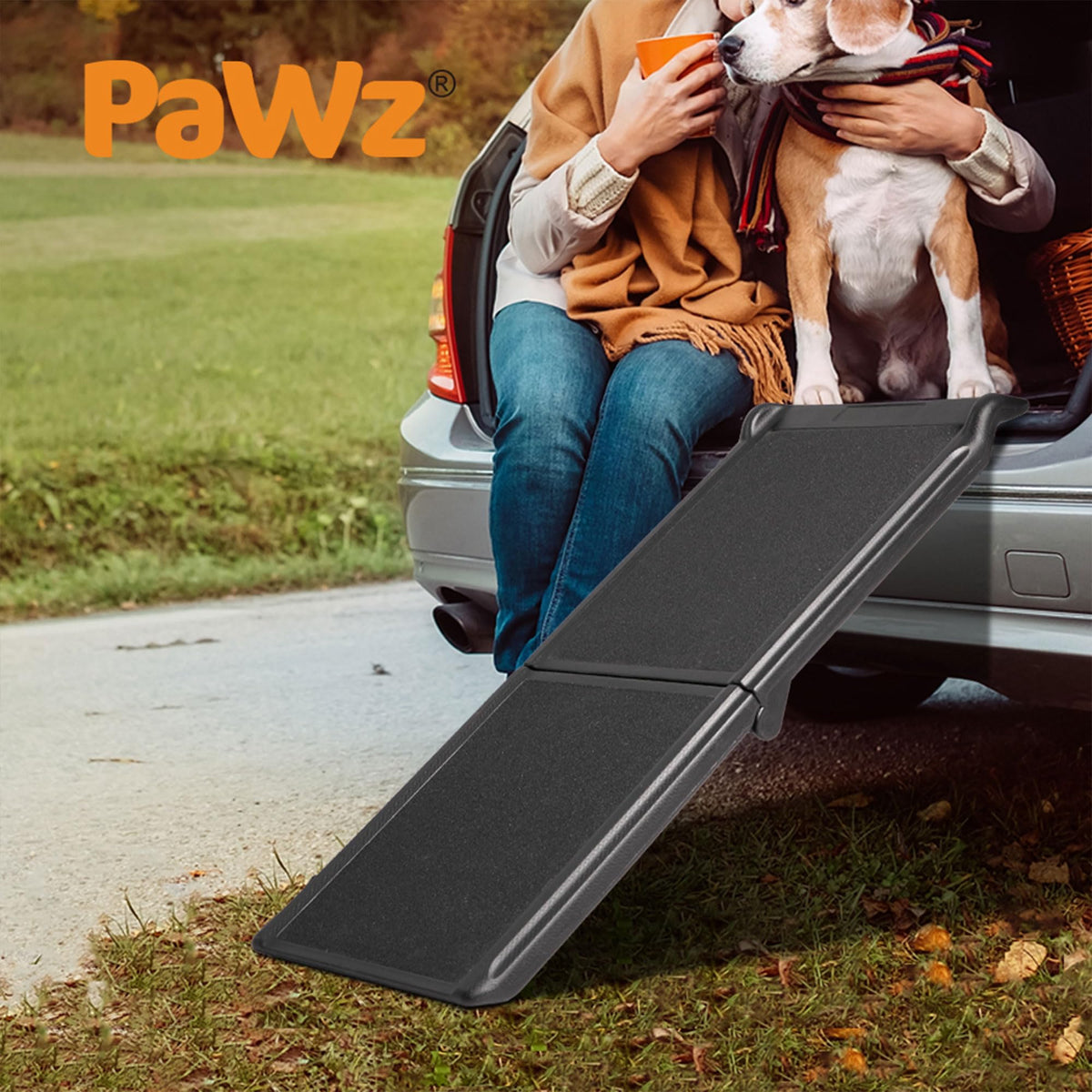 Bi-Fold PE Dog Ramp – 107 × 40 cm, 50 kg Capacity