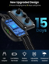 Dog Bark Collar Rechargeable No Shock Barking Collar, Waterproof Smart Beep Vibration Anti Barking Training Collar with 5 Adjustable Sensitivity for Small Medium Large Dogs