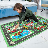 Play Mat Kids Rug Carpet Playmat Extra Large Learn Have Fun Safe Road Traffic System Multi Color Study Activity Centerpiece Play Mat for Playing with Cars for Bedroom Playroom